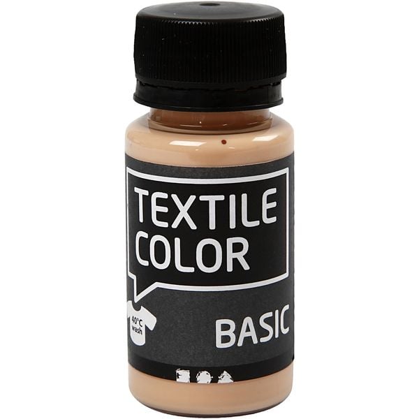 Creativ Company Textilfarbe, Hellbeige, 50 ml, 1 Fläschchen
