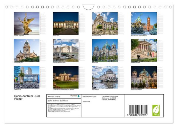 Produktbild: Berlin-Zentrum - Der Planer (Wandkalender 2026 DIN A4 quer), CALVENDO Monatskalender