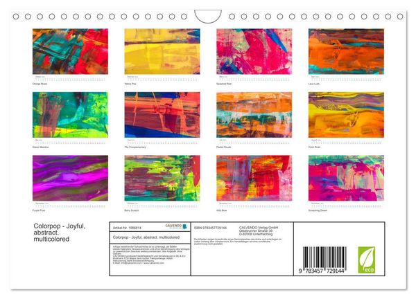 Produktbild: Colorpop - Joyful, abstract. multicolored (Wandkalender 2026 DIN A4 quer), CALVENDO Monatskalender