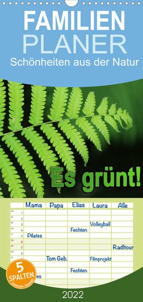 Produktbild: Es gr&uuml;nt! - Familienplaner hoch (Wandkalender 2022 , 21 cm x 45 cm, hoch)