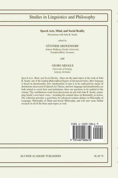 Produktbild: Speech Acts, Mind, and Social Reality
