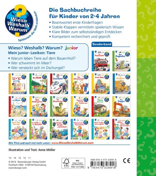 Produktbild: Wieso? Weshalb? Warum? Sonderband - Mein junior-Lexikon: Tiere