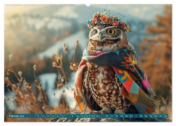 Produktbild: Eulen-Style. Noble Trendsetter (hochwertiger Premium Wandkalender 2026 DIN A2 quer), Kunstdruck in Hochglanz