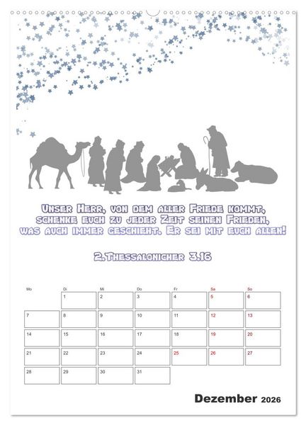 Produktbild: drei.sechzehn - Der Jesus Kalender (Wandkalender 2026 DIN A2 hoch), CALVENDO Monatskalender