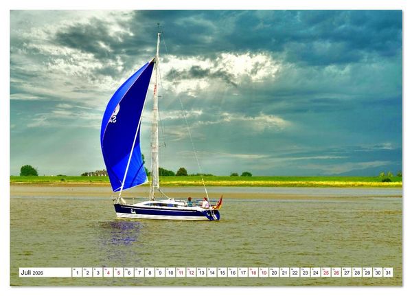 Produktbild: Unter Segeln auf der Elbe (Tischkalender 2026 DIN A5 quer), CALVENDO Monatskalender