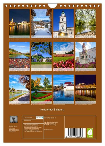 Produktbild: Kulturstadt Salzburg (Wandkalender 2026 DIN A4 hoch), CALVENDO Monatskalender