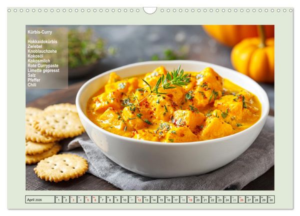 Produktbild: K&uuml;rbis-Freestyle-Kochen. Zutaten und Ideen. Mach dein Gericht daraus! (Wandkalender 2026 DIN A3 quer), CALVENDO Monatskalender