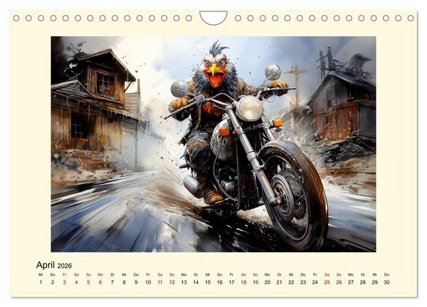 Produktbild: Verr&uuml;ckte H&uuml;hner (Wandkalender 2026 DIN A4 quer), CALVENDO Monatskalender