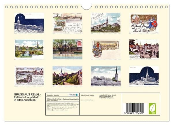 Produktbild: GRUSS AUS REVAL - Estlands Hauptstadt in alten Ansichten (Wandkalender 2026 DIN A4 quer), CALVENDO Monatskalender