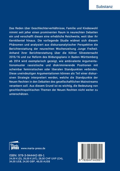 Produktbild: Geschlechtspolitische Debatten in der neurechten Wochenzeitung Junge Freiheit