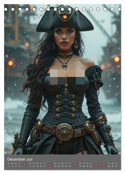 Produktbild: Pirate princesses (Desk Calendar 2026 DIN A5 portrait), CALVENDO 12 Month DeskCalendar