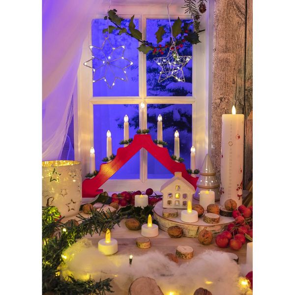 Produktbild: Idena Kristallsterne mit LED warmwei&szlig; Metall &Oslash;15, 17, 20cm 3 St&uuml;ck