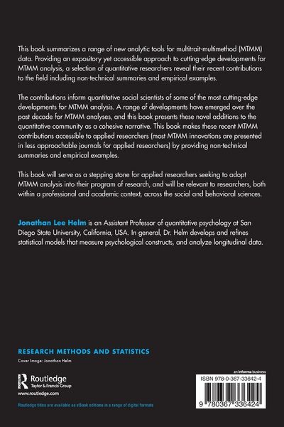 Produktbild: Advanced Multitrait-Multimethod Analyses for the Behavioral and Social Sciences