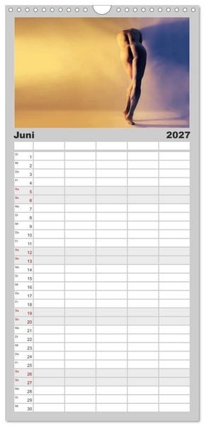 Produktbild: Familienplaner 2027 - M&Auml;NNER - AKTE ZWISCHEN KRAFT UND SINNLICHKEIT mit 5 Spalten (Wandkalender, 21 x 45 cm) CALVENDO