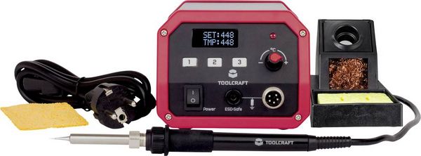 Produktbild: TOOLCRAFT ST-100D L&ouml;tstation digital 100W 150 - 450&deg;C inkl. L&ouml;tspitze