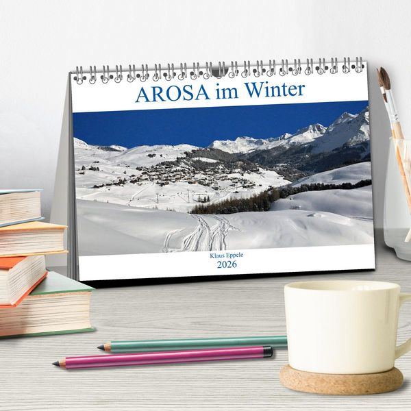 Produktbild: AROSA im Winter (Tischkalender 2026 DIN A5 quer), CALVENDO Monatskalender