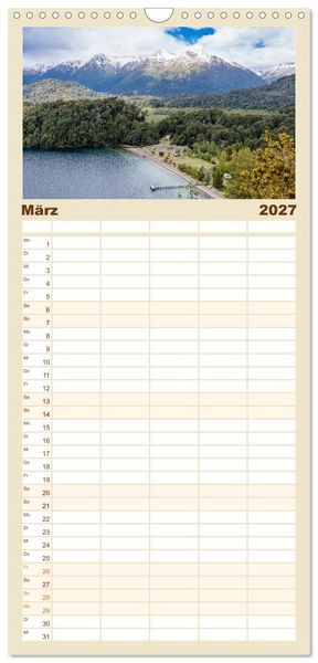 Produktbild: Familienplaner 2027 - Patagonien - Eine Landschaft der Kontraste mit 5 Spalten (Wandkalender, 21 x 45 cm) CALVENDO