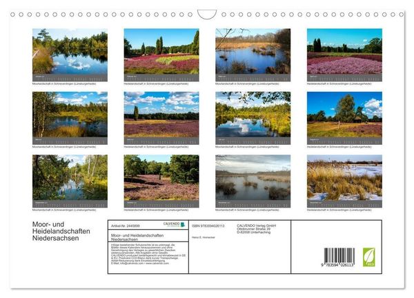 Produktbild: Moor- und Heidelandschaften Niedersachsen (Wandkalender 2027 DIN A3 quer), CALVENDO Monatskalender