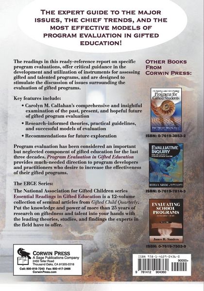 Produktbild: Program Evaluation in Gifted Education