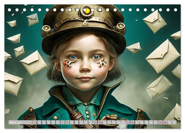 Produktbild: Starke M&auml;dchen - Steampunk Welten (Tischkalender 2026 DIN A5 quer), CALVENDO Monatskalender
