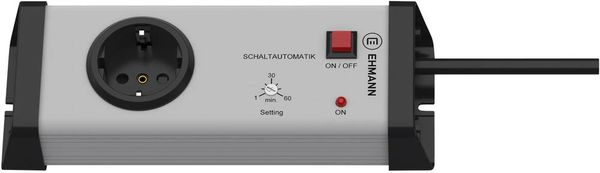 Produktbild: Ehmann 0217c01012a01 Steckdosenleiste mit Schaltuhr 1fach Grau, Schwarz Schutzkontakt 1St.