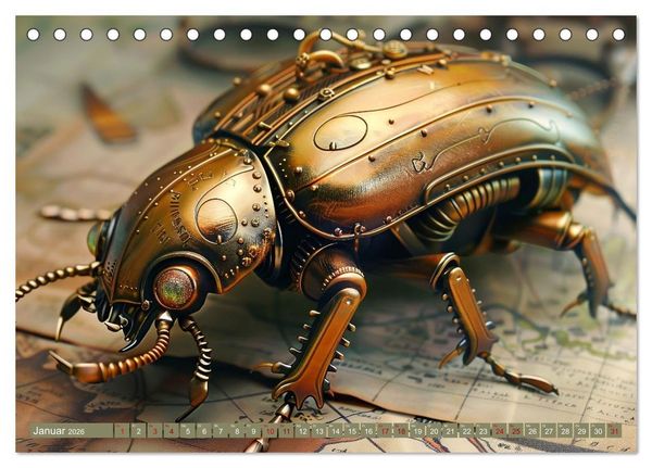 Produktbild: Die fantastische Welt der Steampunk-Insekten (Tischkalender 2026 DIN A5 quer), CALVENDO Monatskalender