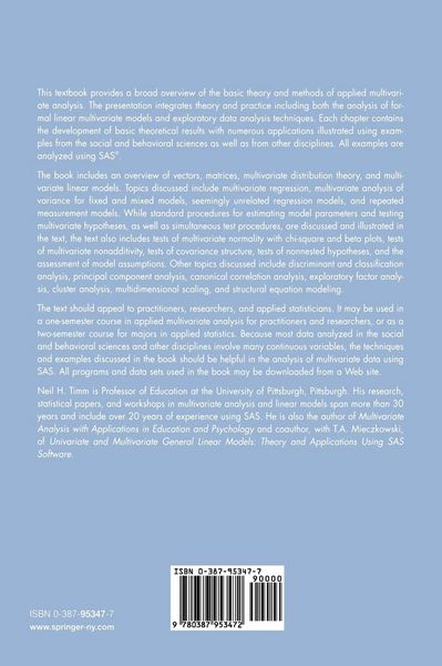 Produktbild: Applied Multivariate Analysis