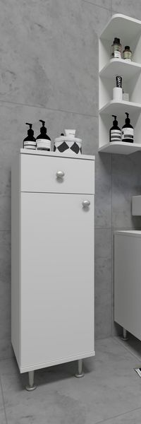 Produktbild: Badm&ouml;bel Midischrank Badschrank Schublade Nilosi