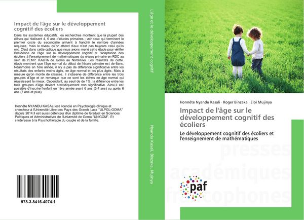 Produktbild: Impact de l'&acirc;ge sur le d&eacute;veloppement cognitif des &eacute;coliers
