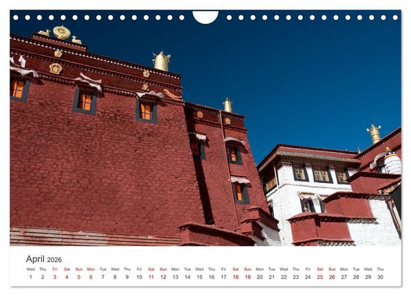 Produktbild: Tibet Monastery and landscapes (Wall Calendar 2026 DIN A4 landscape), CALVENDO 12 Month Wall Calendar