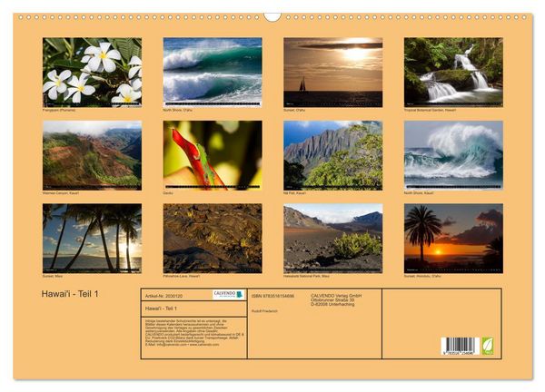 Produktbild: Hawai'i - Teil 1 (Wandkalender 2026 DIN A2 quer), CALVENDO Monatskalender