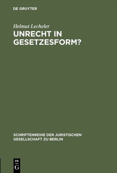 Produktbild: Unrecht in Gesetzesform?