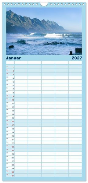 Produktbild: Familienplaner 2027 - Kanaren - wundersch&ouml;ne Inseln im Atlantik mit 5 Spalten (Wandkalender, 21 x 45 cm) CALVENDO