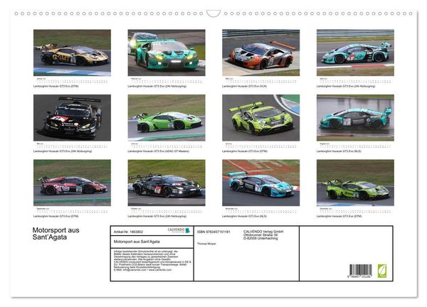 Produktbild: Motorsport aus Sant&rsquo;Agata (Wandkalender 2025 DIN A2 quer), CALVENDO Monatskalender