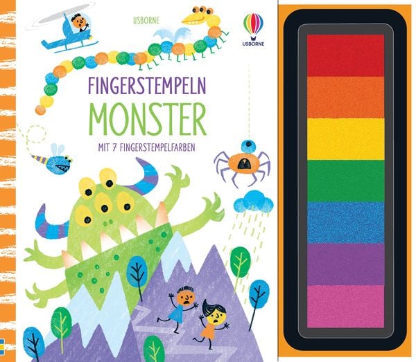 Fingerstempeln: Monster, Gebundene Ausgabe von Fiona Watt, Usborne, 9781035700516