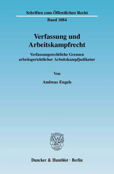 Produktbild: Verfassung und Arbeitskampfrecht.