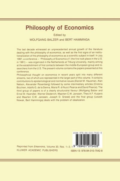 Produktbild: Philosophy of Economics