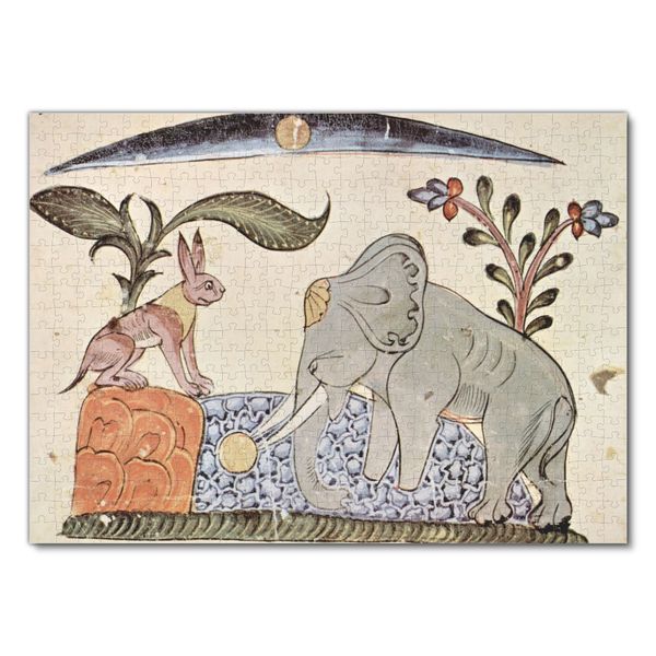 Lais Puzzle Syrischer Maler von 1354 - Kalîla und Dimma von Bidpai, Der Hase und der Elefantenkönig 500 Teile
