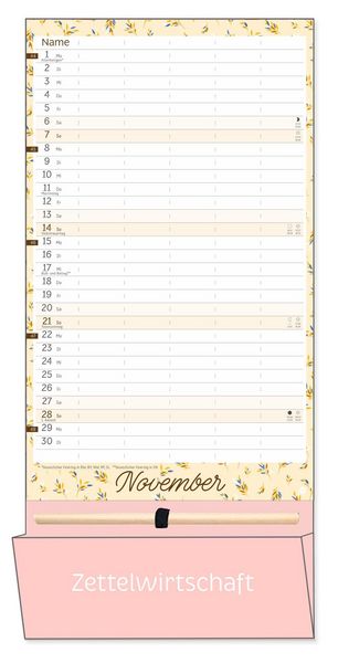 Produktbild: Deko-Familienplaner mit Tasche Flower Time 2027