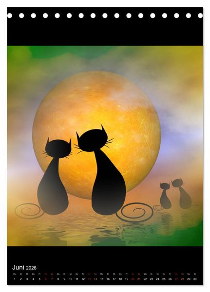 Produktbild: Mooncats - sie leben und sie tr&auml;umen (Tischkalender 2026 DIN A5 hoch), CALVENDO Monatskalender