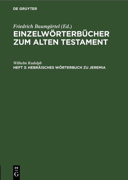 Produktbild: Hebr&auml;isches W&ouml;rterbuch zu Jeremia