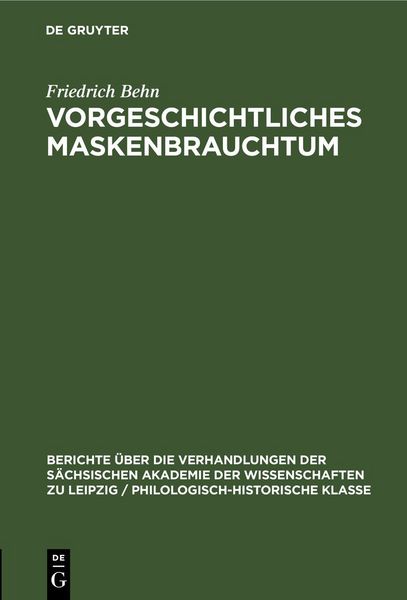 Produktbild: Vorgeschichtliches Maskenbrauchtum