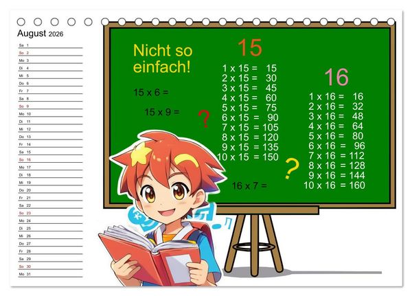 Produktbild: Mathematik f&uuml;r Grundsch&uuml;ler (Tischkalender 2026 DIN A5 quer), CALVENDO Monatskalender