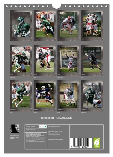 Produktbild: Teamsport - LACROSSE (Wandkalender 2026 DIN A4 hoch), CALVENDO Monatskalender