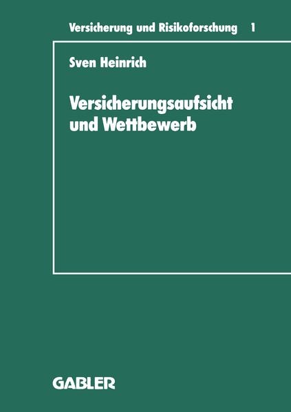 Produktbild: Versicherungsaufsicht und Wettbewerb