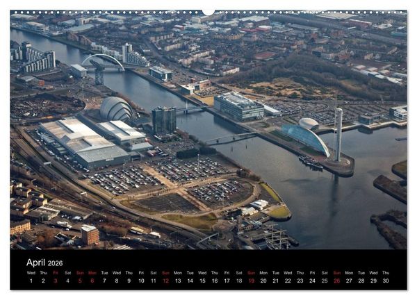 Produktbild: Glasgow from the Air (High Quality Premium Wall Calendar 2026 DIN A2 landscape),CALVENDO 12 Month Wall Calendar