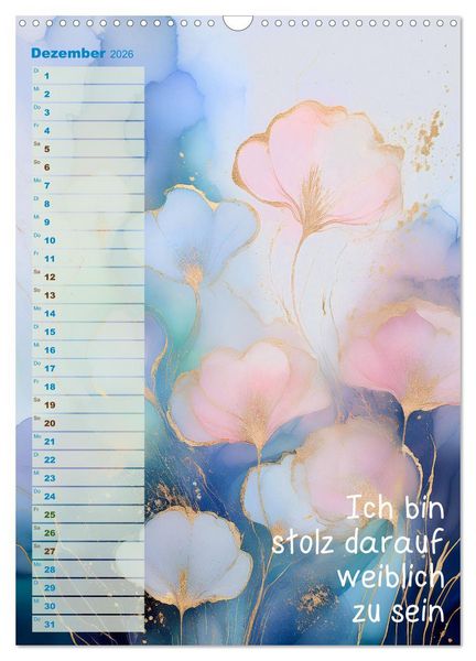 Produktbild: Der feminine Affirmationskalender (Wandkalender 2026 DIN A3 hoch), CALVENDO Monatskalender