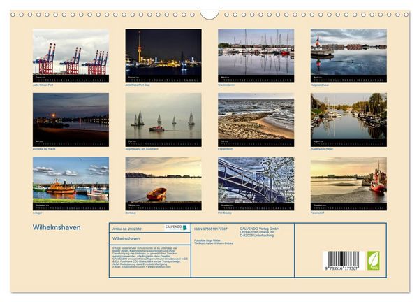Produktbild: Wilhelmshaven (Wandkalender 2026 DIN A3 quer), CALVENDO Monatskalender
