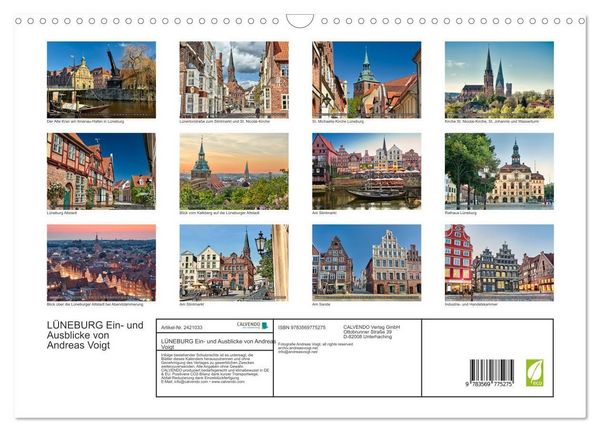 Produktbild: L&Uuml;NEBURG Ein- und Ausblicke von Andreas Voigt (Wandkalender 2027 DIN A3 quer), CALVENDO Monatskalender