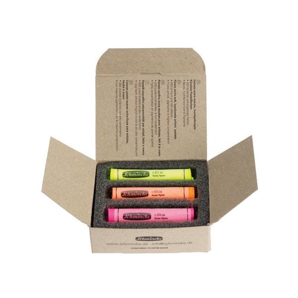Produktbild: Schmincke Pastell Malkasten Kartonset, 3 Stifte Neon